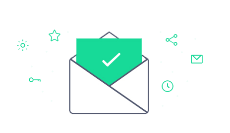 letter icon with check